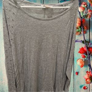 Women’s Grey Long Sleeve blouse with Gemstones